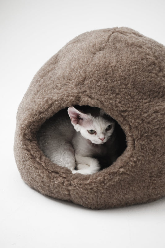 Nest Natural Woolen Pet Bed - Beige-0