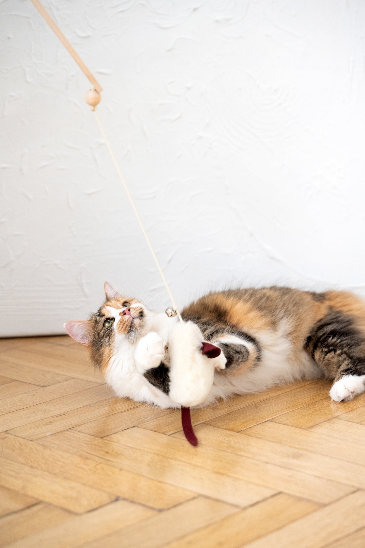 Natural Sheepskin Cat Toy: Mouse-1